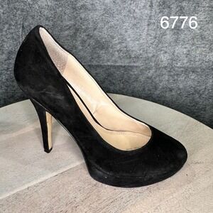 Enzo Angiolini Smiles Heels Womens 7 Black Suede Platform Stiletto